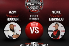 1 and 2 August_010815 Azim vs Nickie 3pm